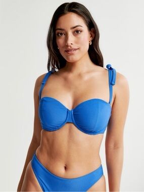 Curve Love Abercrombie & Fitch Royal Blue Ribbed Bikini